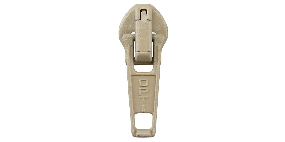 Beige Enamelled Zip Slider - Pk100