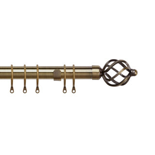 25-28mm Pristine Cage Extendable Pole Antique Brass