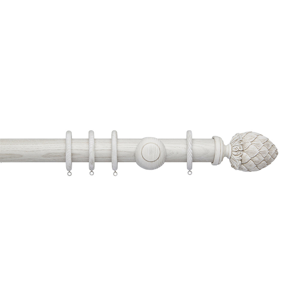 45mm Ashbridge Kew Wood Complete Pole Set - Parchment White