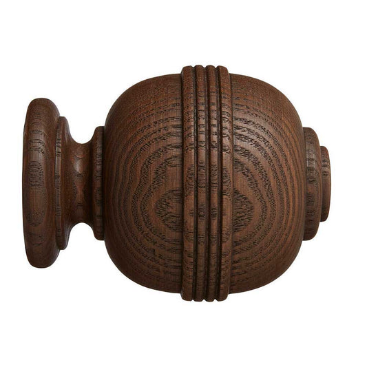 Eden 35mm Ridged Ball Finial Pk1 - Cocoa