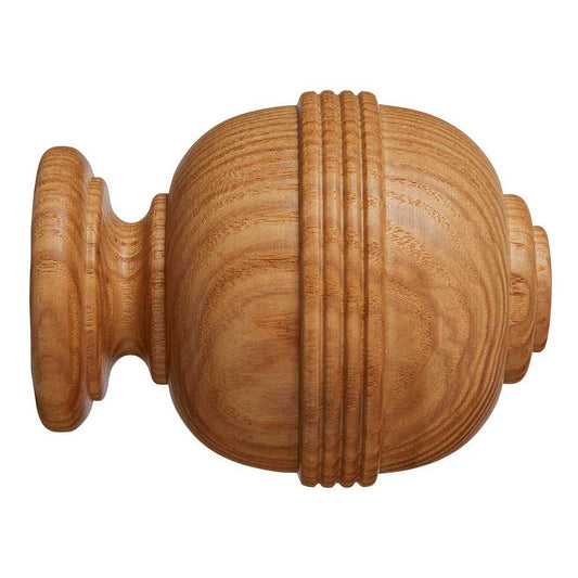 Eden 35mm Ridged Ball Finial Pk1 - Natural