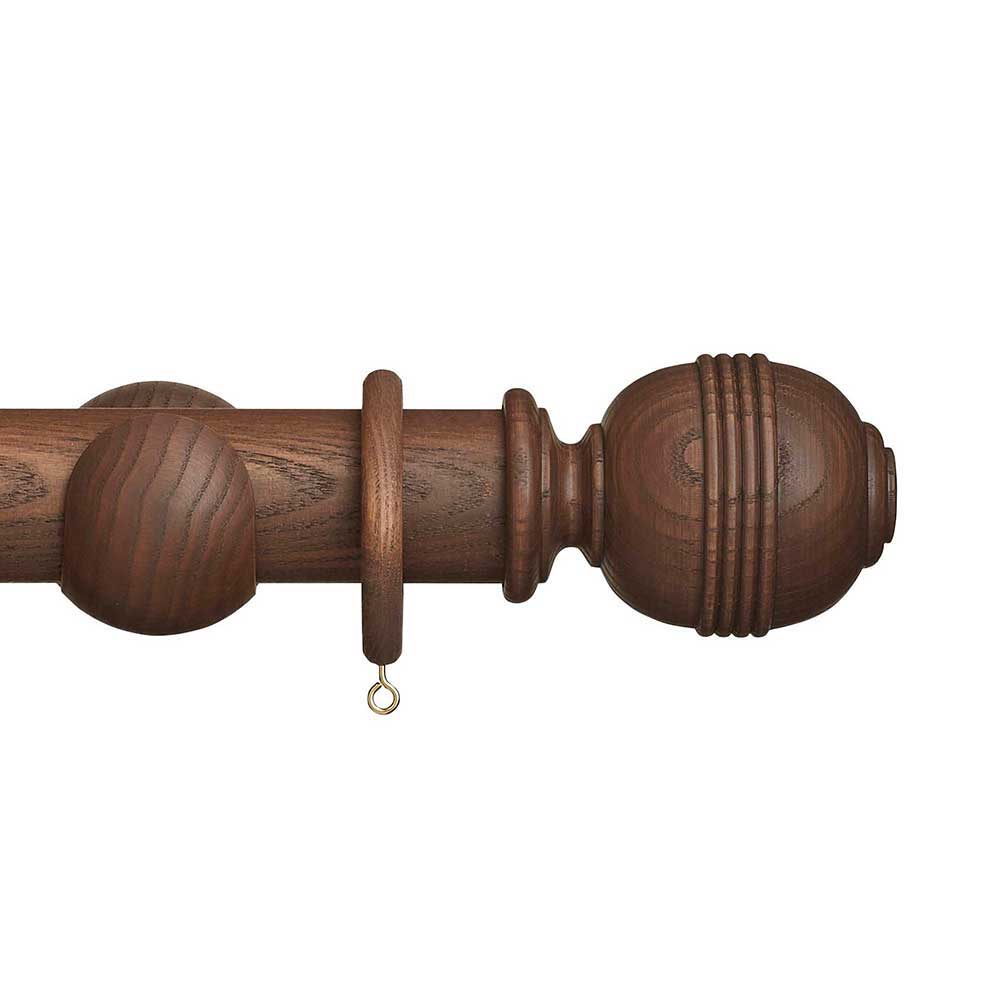 45mm Eden Ridged Ball Wood Pole Set - Cocoa