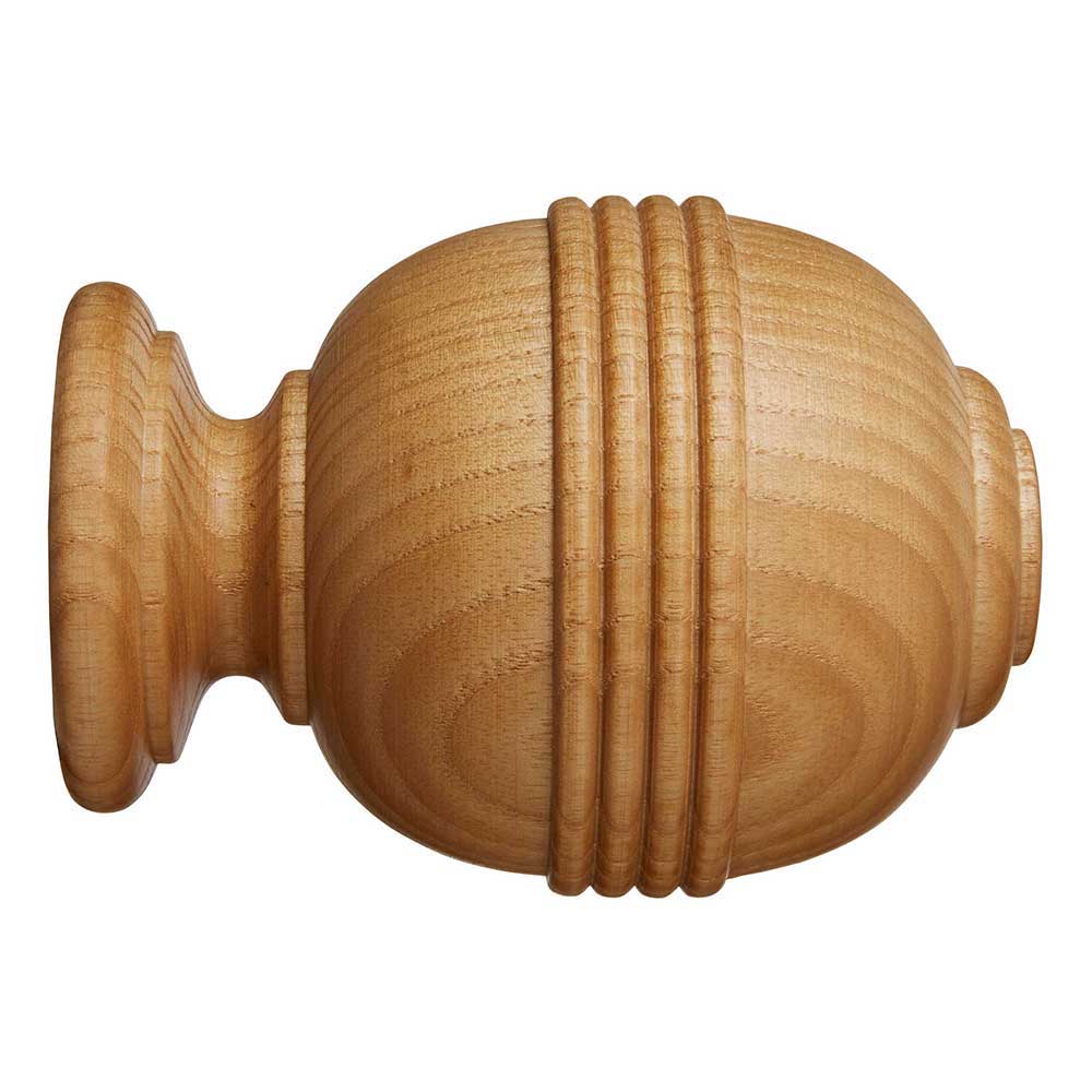 Eden 45mm Ridged Ball Finial Pk1 - Natural