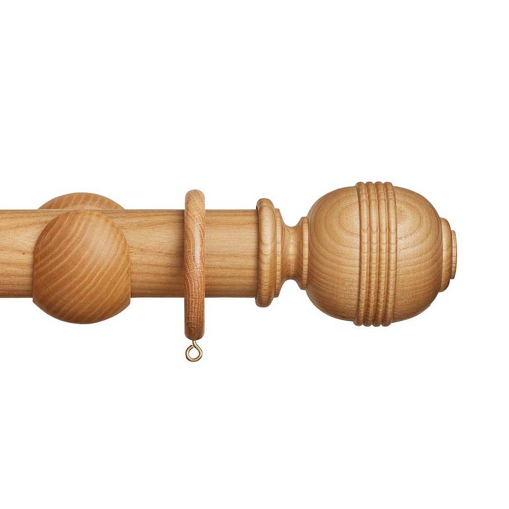 45mm Eden Ridged Ball Wood Pole Set - Natural