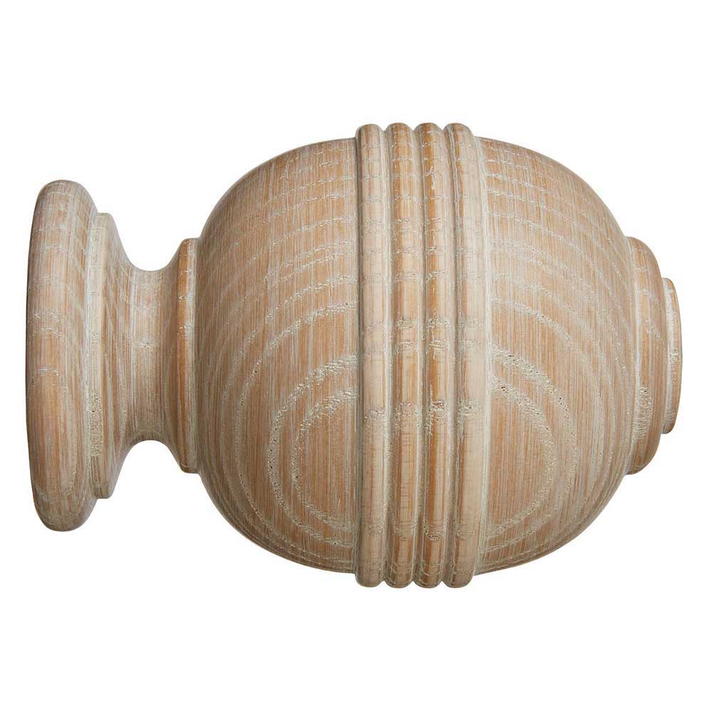 Eden 45mm Ridged Ball Finial Pk1 - Oatmeal