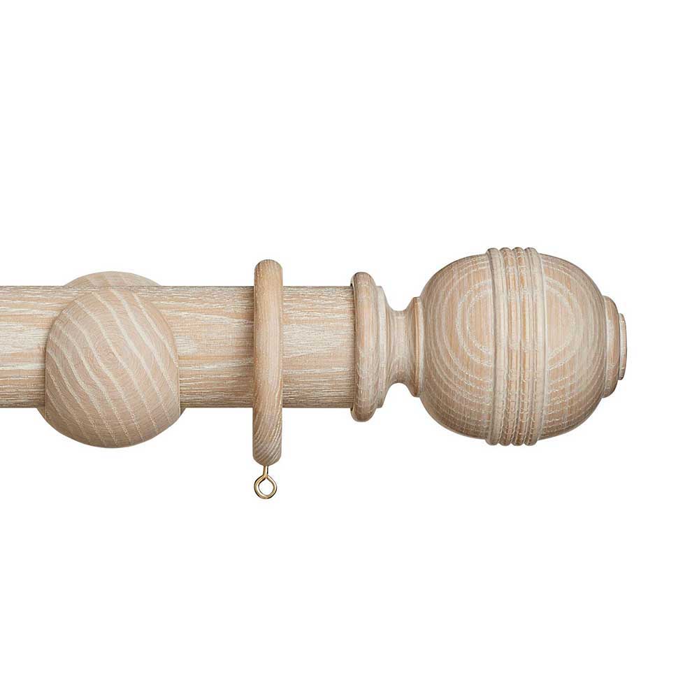 45mm Eden Ridged Ball Wood Pole Set - Oatmeal