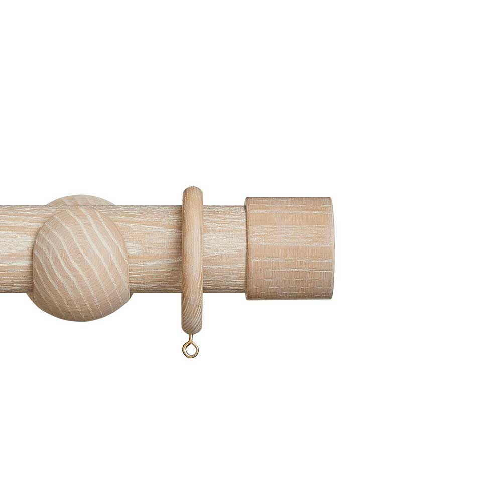 45mm Eden End Cap Wood Pole Set - Oatmeal