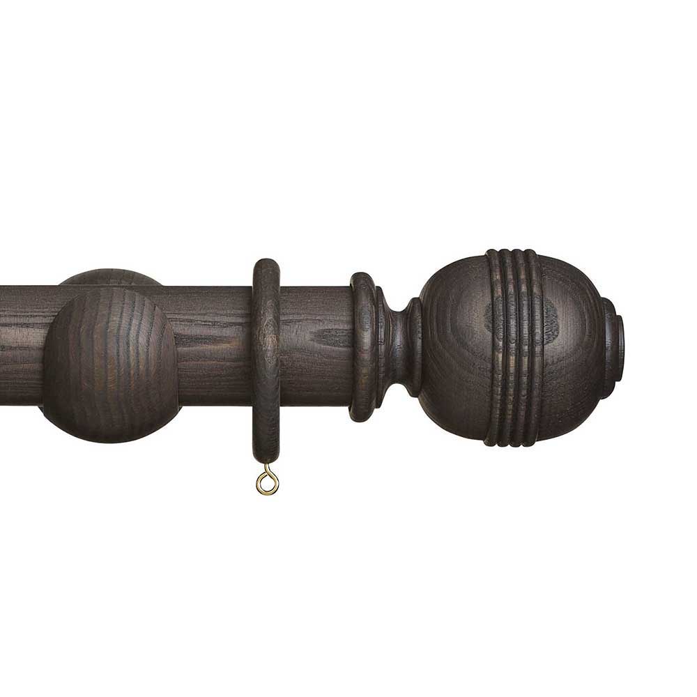 45mm Eden Ridged Ball Wood Pole Set - Umber