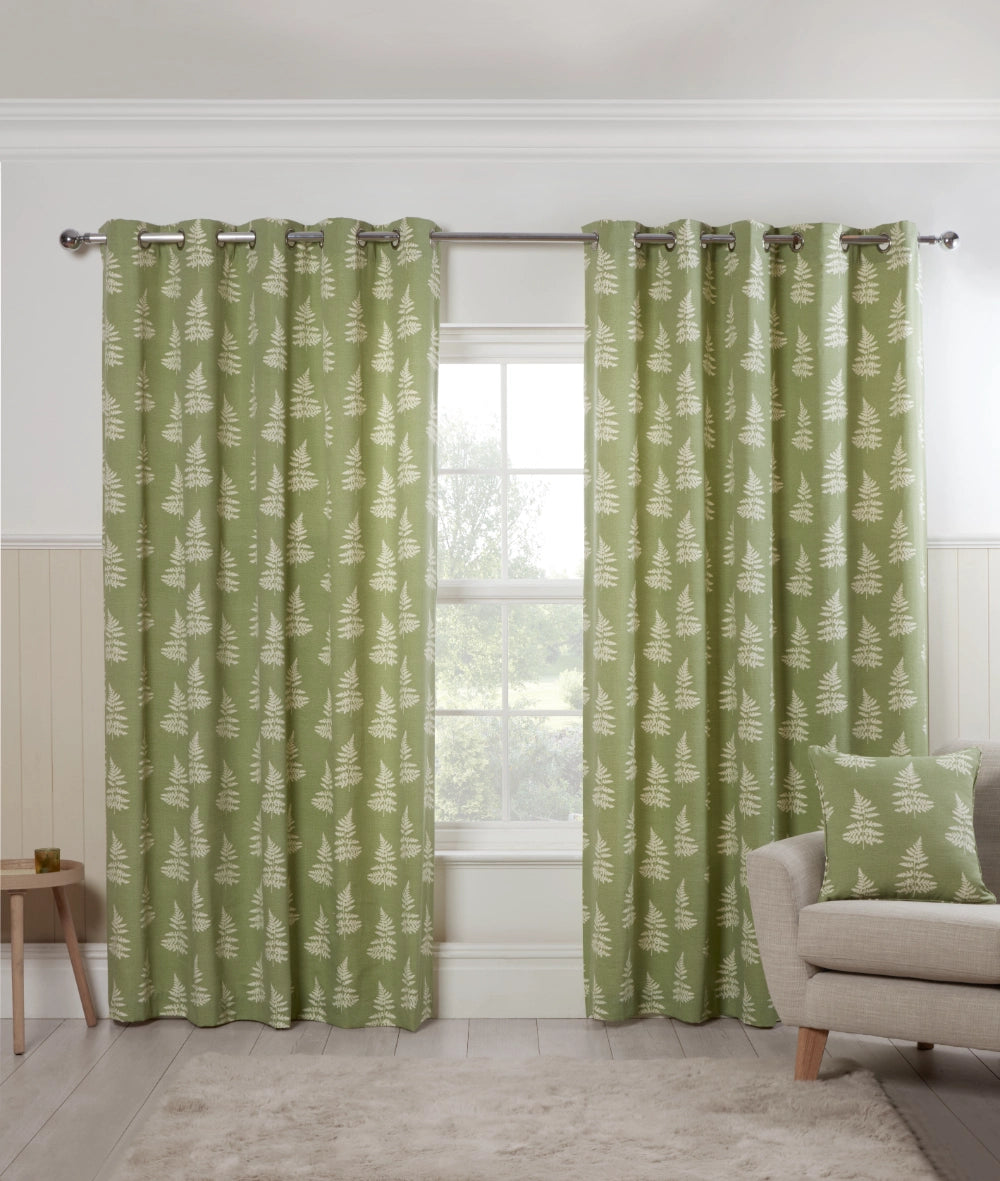 Esher Eyelet Curtains - Green