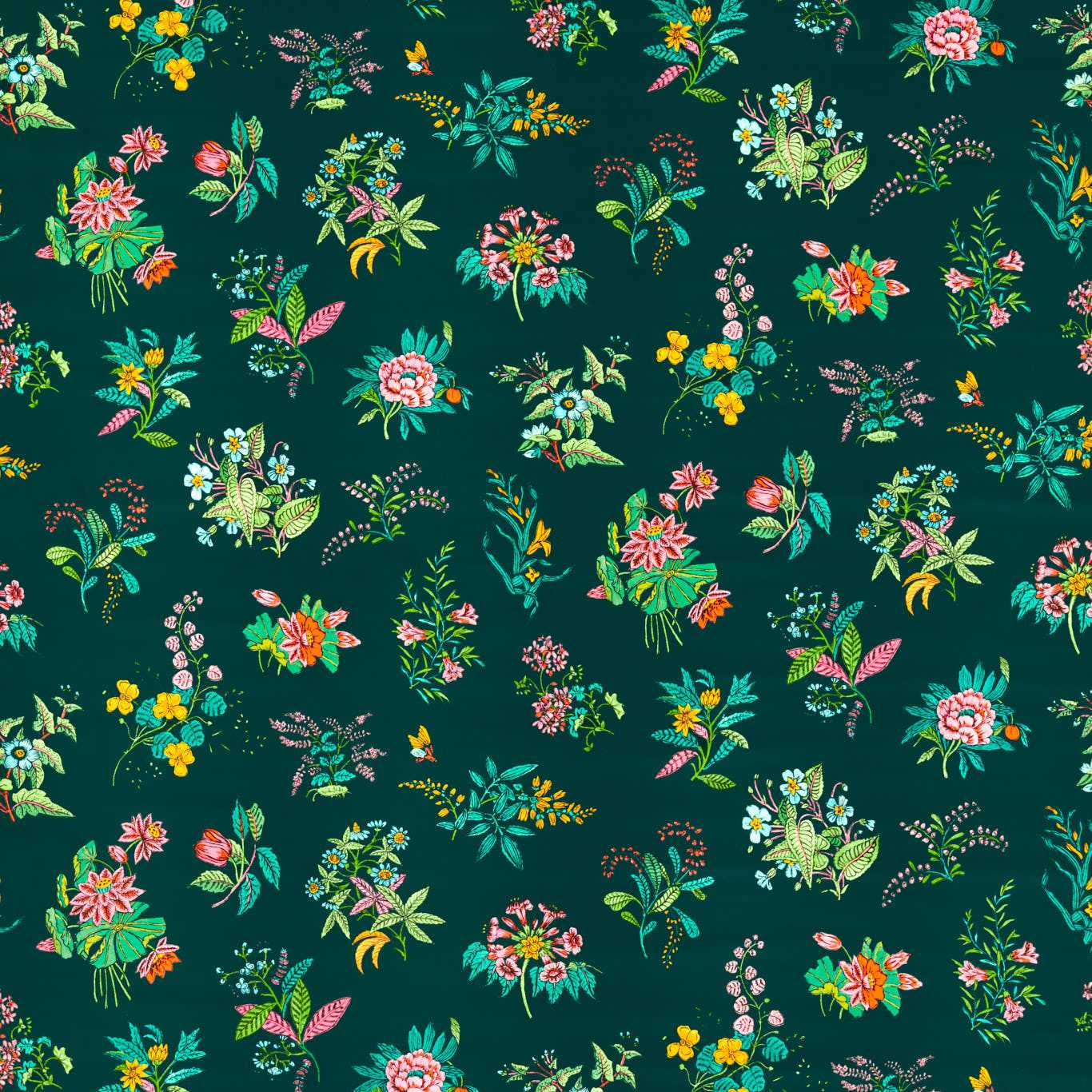 Woodland Floral Velvet Fabric