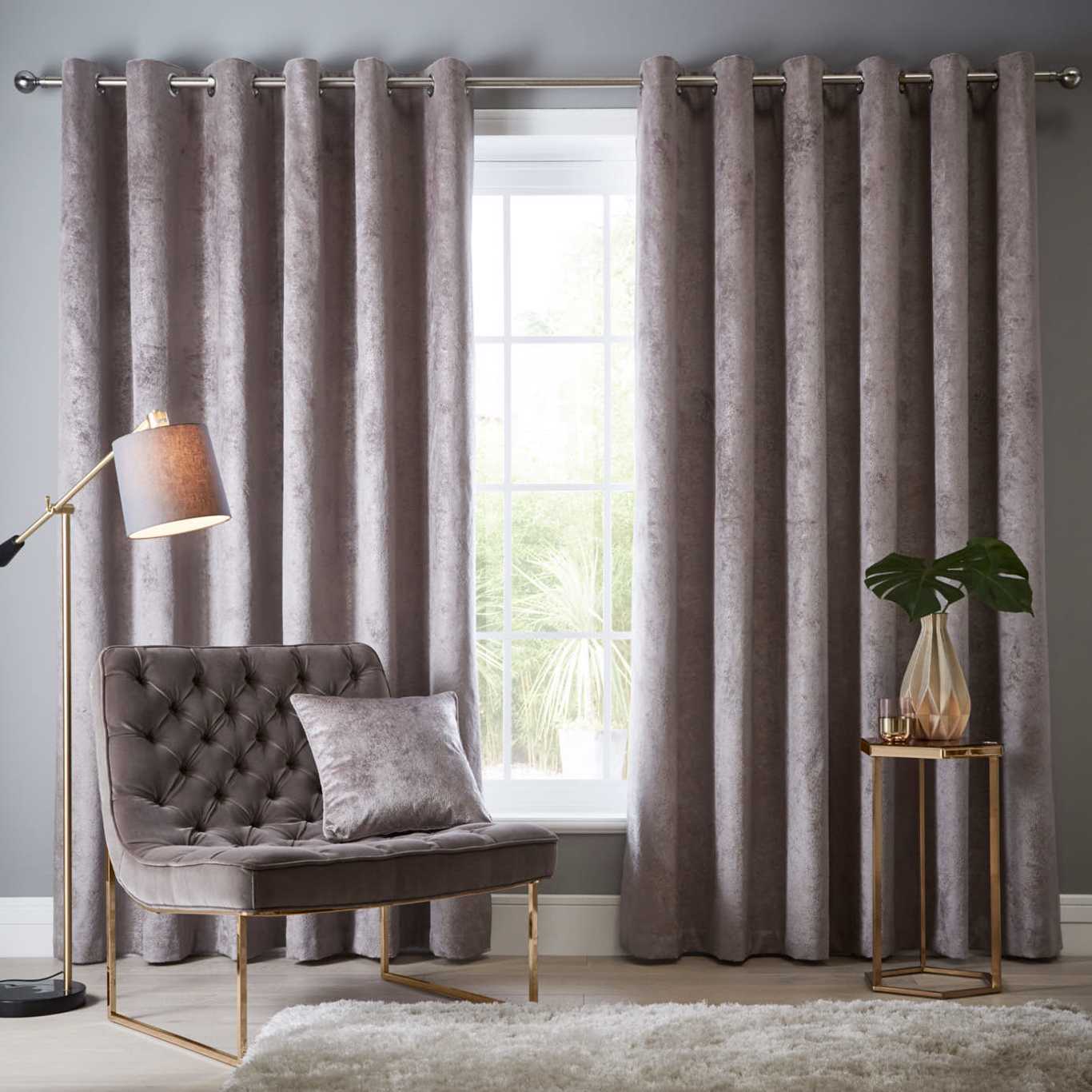 Navarra Eyelet Curtains - Mink