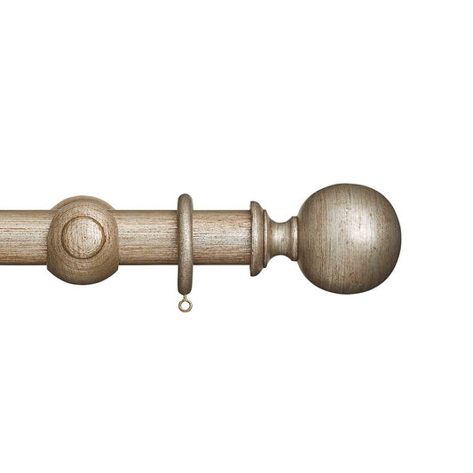 35mm Museum Plain Ball Complete Pole Set - Antique Silver