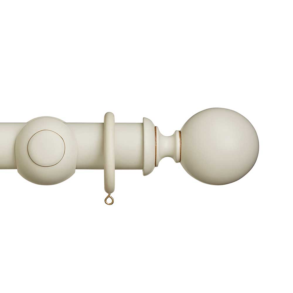 45mm Museum Plain Ball Complete Pole Set - Antique White