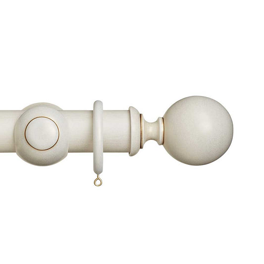 45mm Museum Plain Ball Complete Pole Set - Cream And Gold Wash