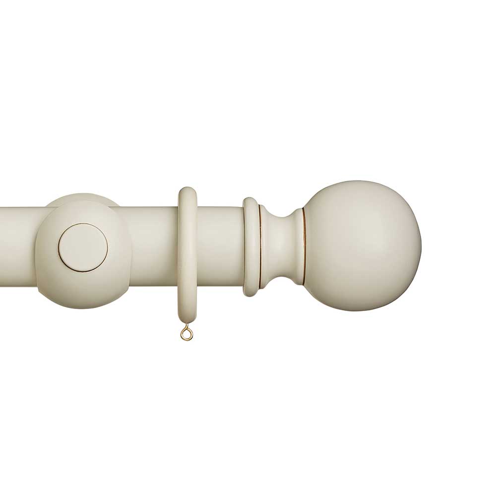 55mm Museum Plain Ball Complete Pole Set - Antique White