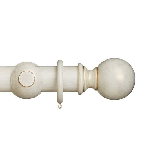 55mm Museum Plain Ball Complete Pole Set - Cream And Gold Wash