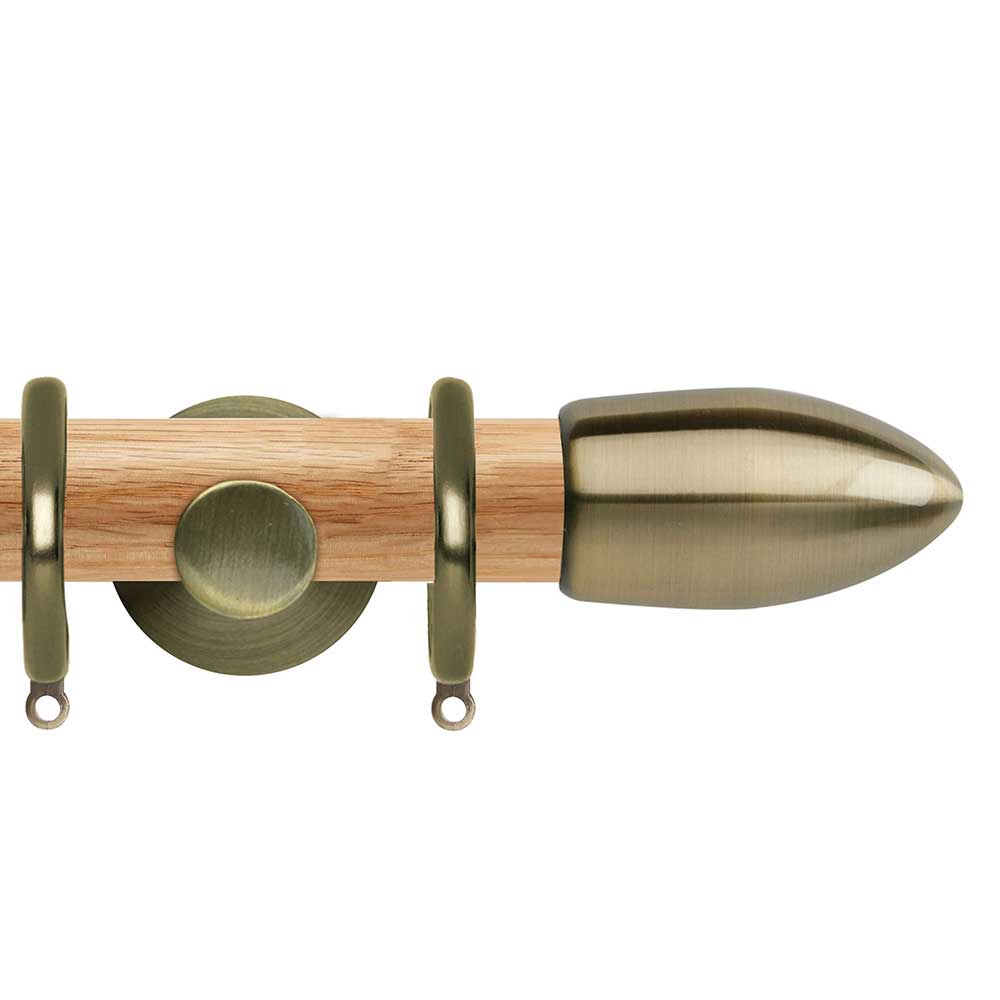 35mm Bullet Complete Pole Set - Spun Brass Effect