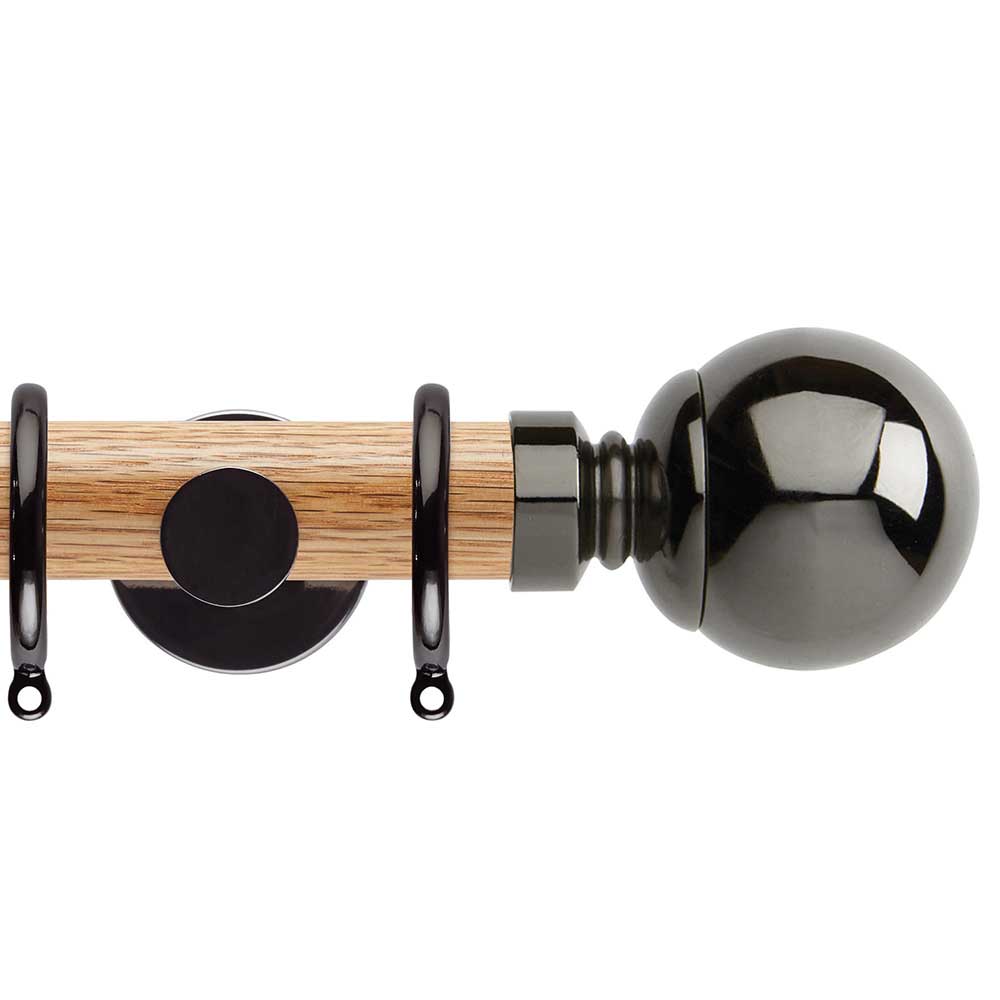 35mm Metal Ball Complete Pole Set - Black Nickel Effect