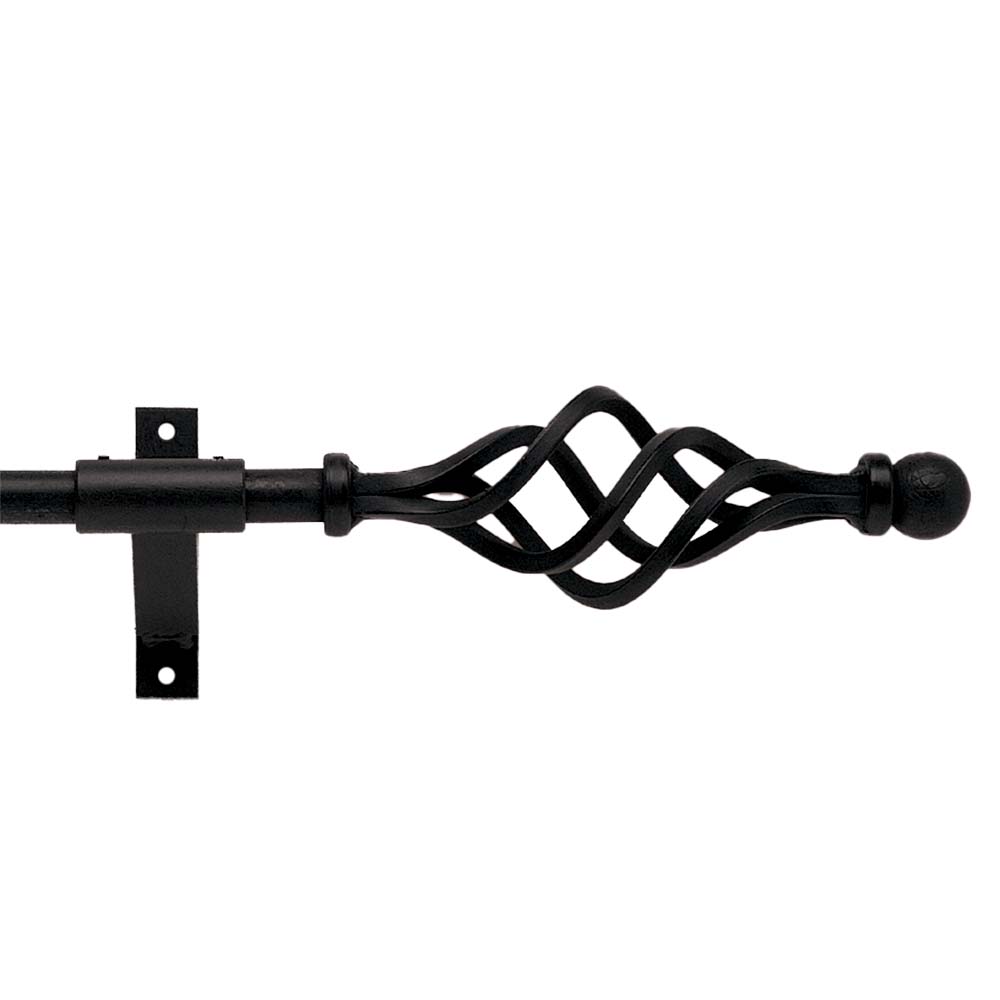 16mm Black Iron Wrought Pole Set - Cage