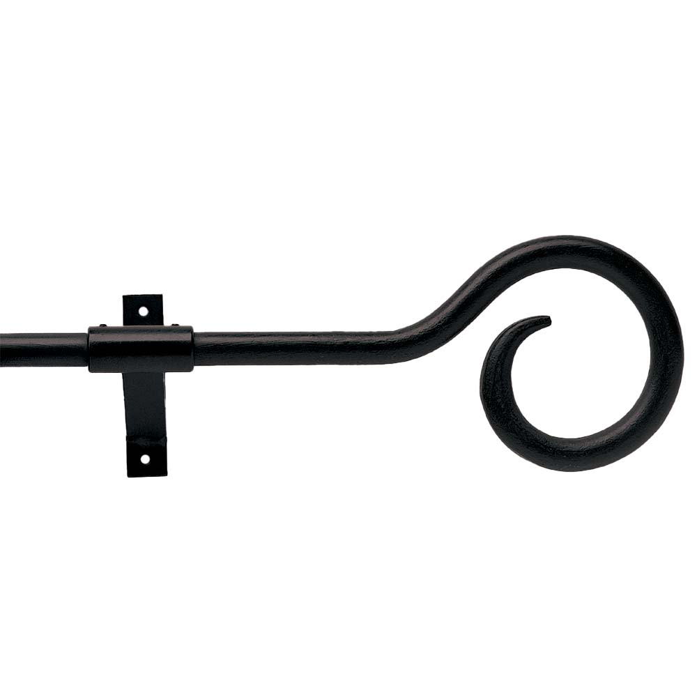 16mm Black Iron Wrought Pole Set - Crozier