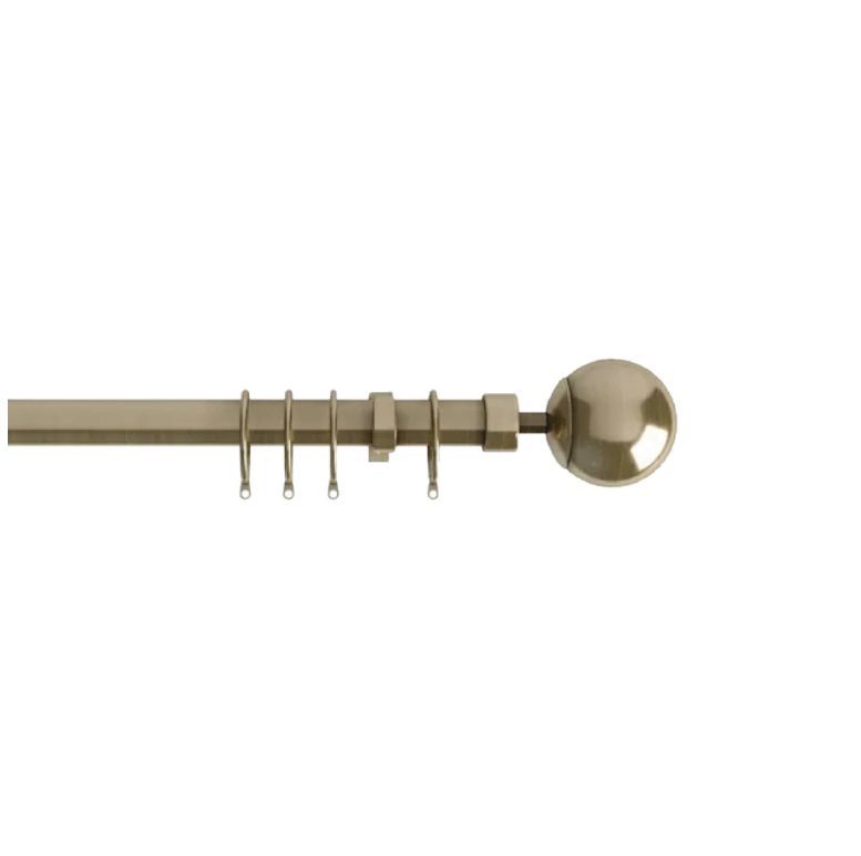 22-25mm Finesse Extendable Curtain Pole - Antique Brass