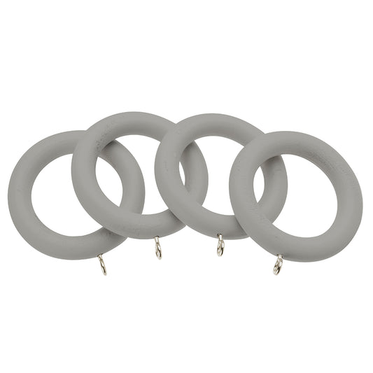 Universal 35mm Wood Rings Pk4 - Slate/Mid Grey