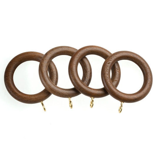 Universal 35mm Wood Rings Pk4 - Walnut