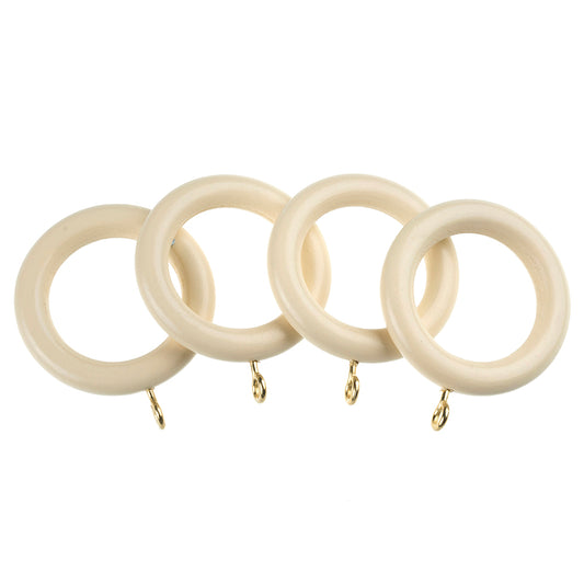 Universal 35mm Wood Rings Pk4 - Cream