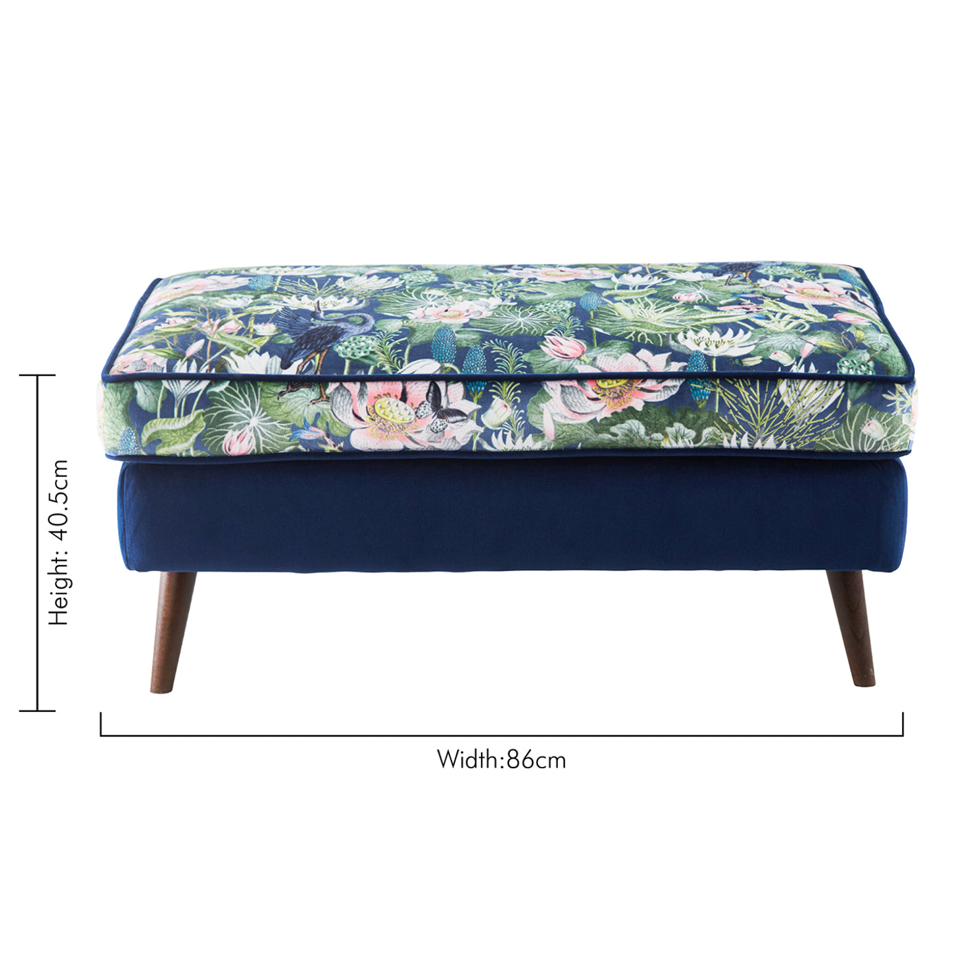 Waterlily Footstool - Midnight