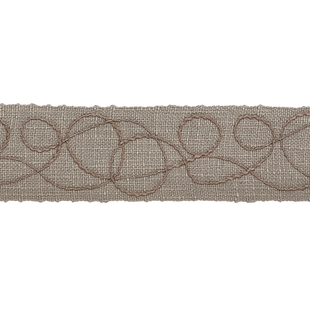 Prairie Embroidered Scroll Braid - Fossil