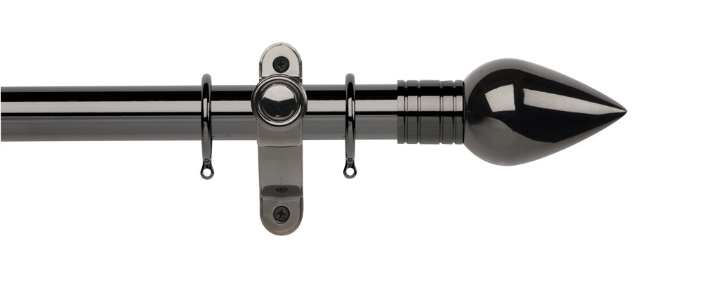 35mm Teardrop Complete Pole Set - Black Nickel