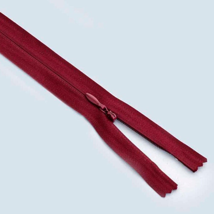 Closed End Invisible Zip (56cm length) - Burgundy