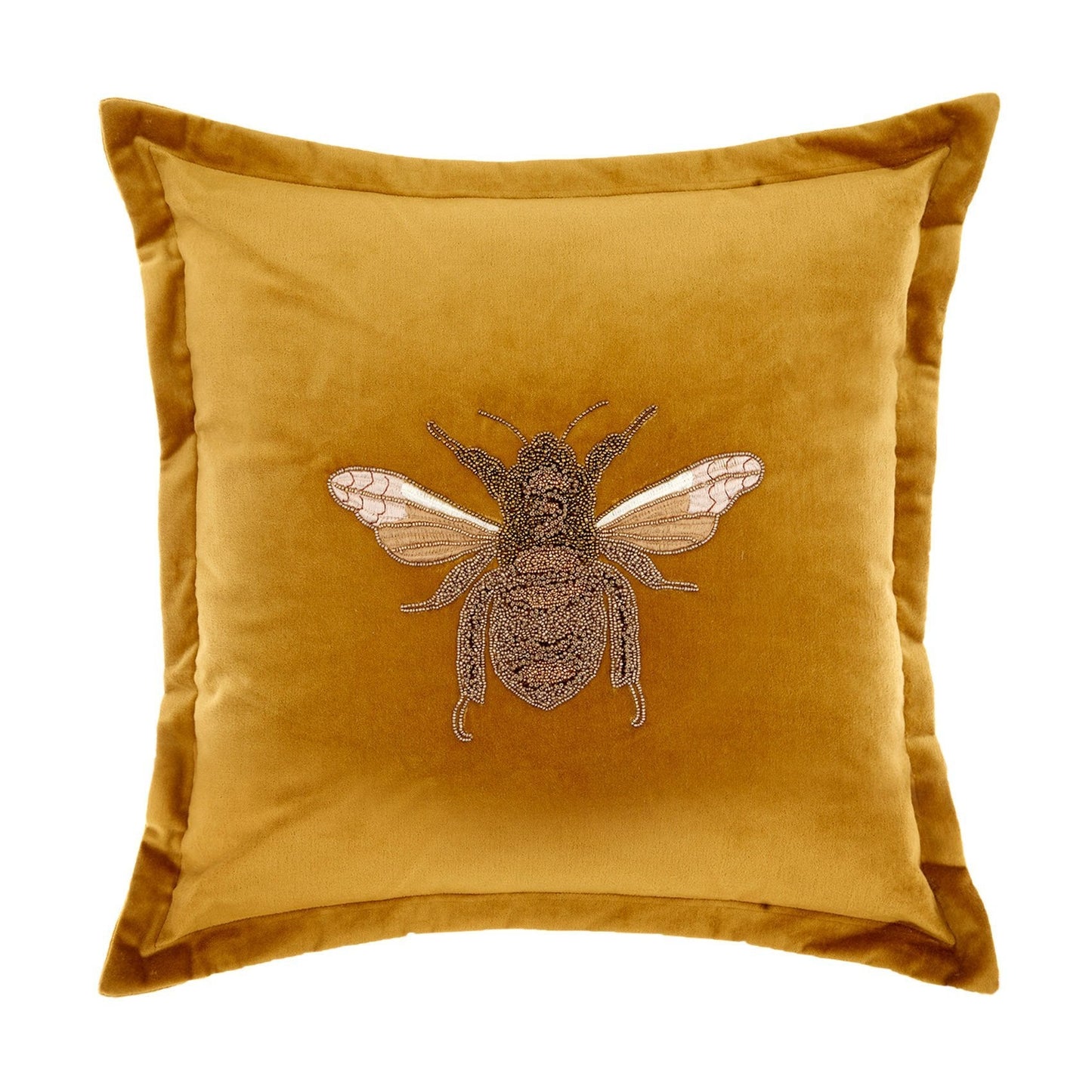 Layla 50cm x 50cm Velvet Cushion - Mustard