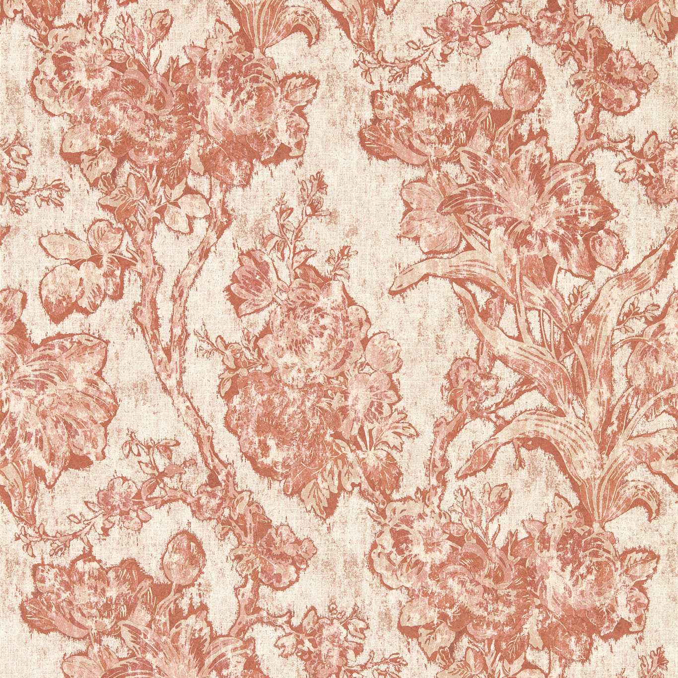 Fringed Tulip Toile Wallpaper