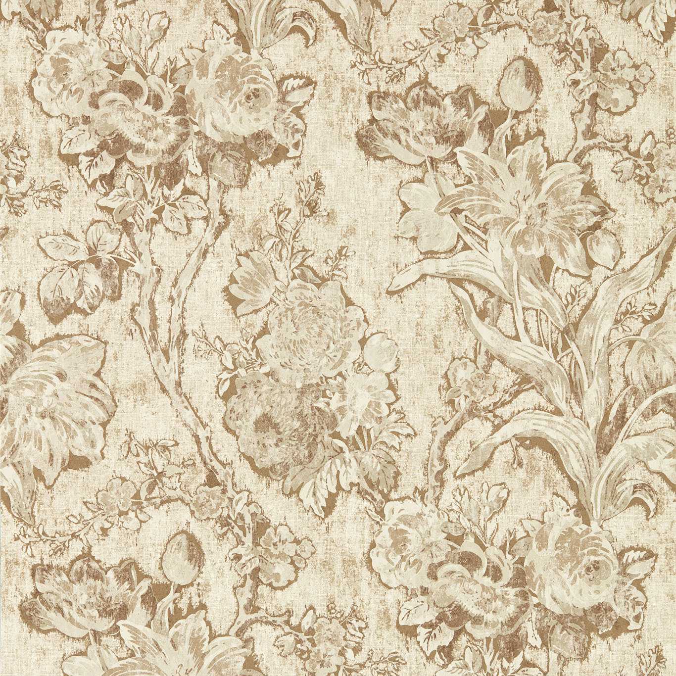 Fringed Tulip Toile Wallpaper