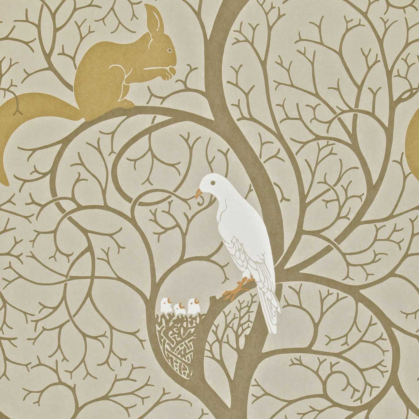 Squirrel & Dove Wallpaper