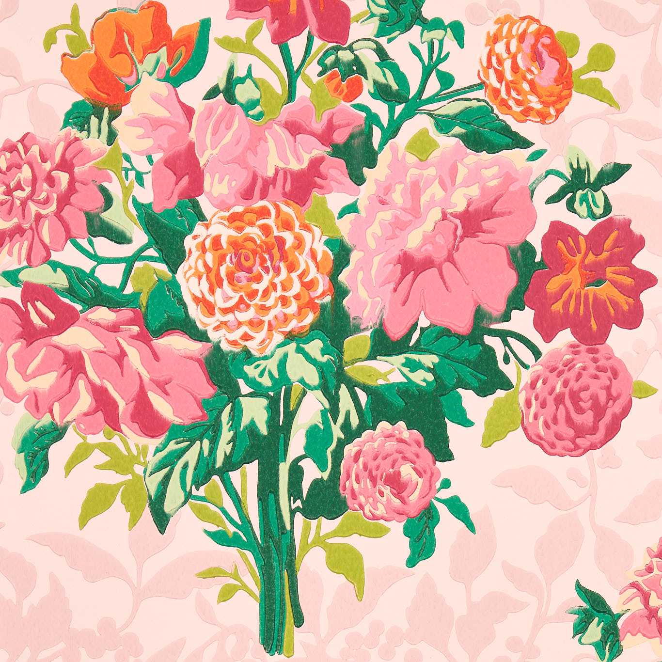 Dahlia Bunch Wallpaper