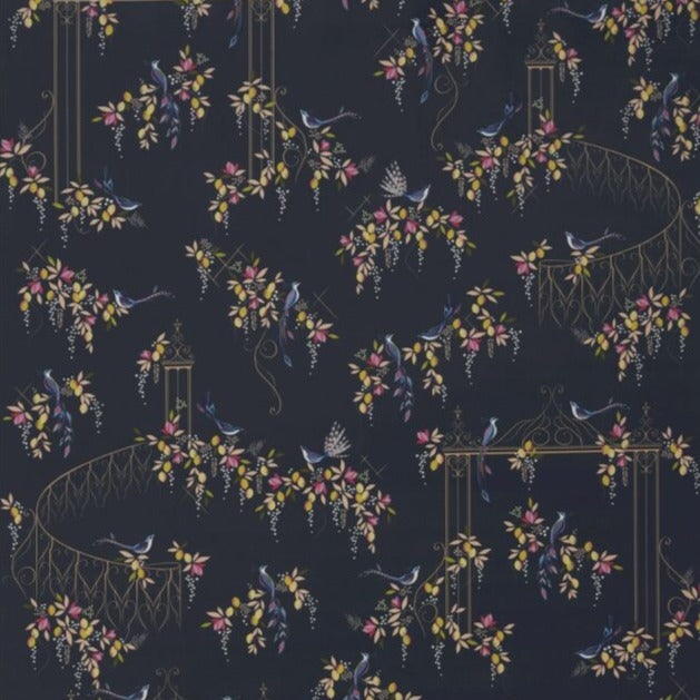 Bird And Gate Velvet Fabric