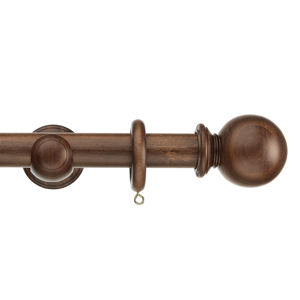 28mm Naturals Ball Wood Pole Set - Dark Walnut