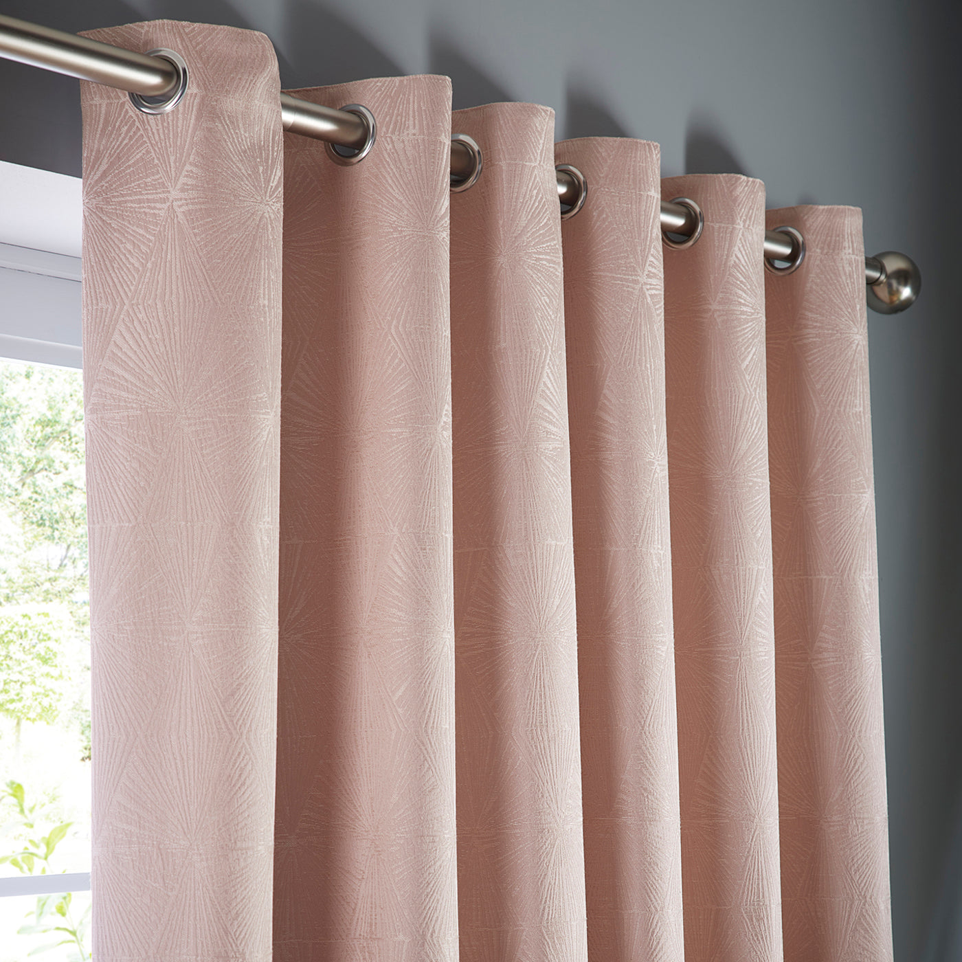 Amari Eyelet Curtains - Blush