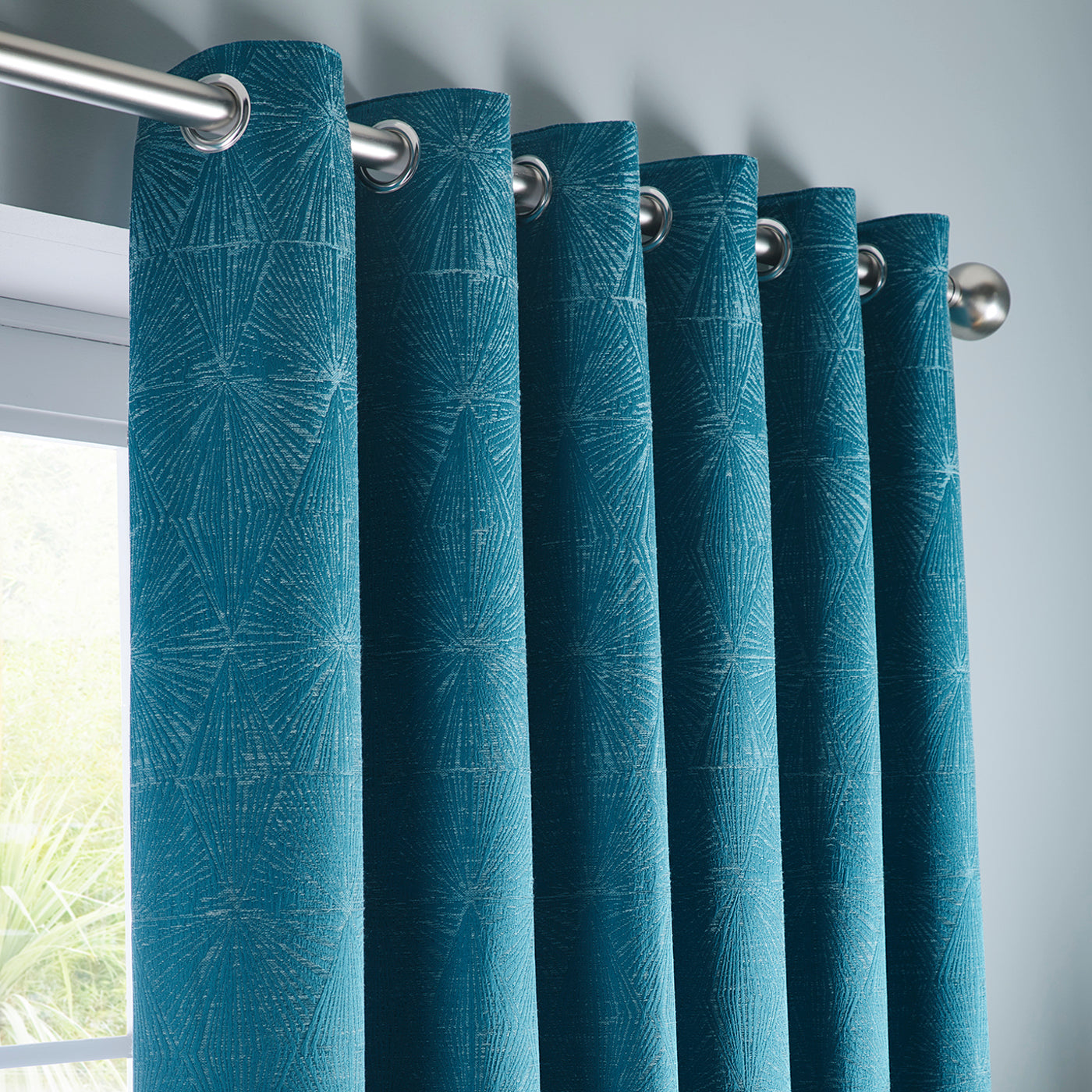 Amari Eyelet Curtains -Kingfisher