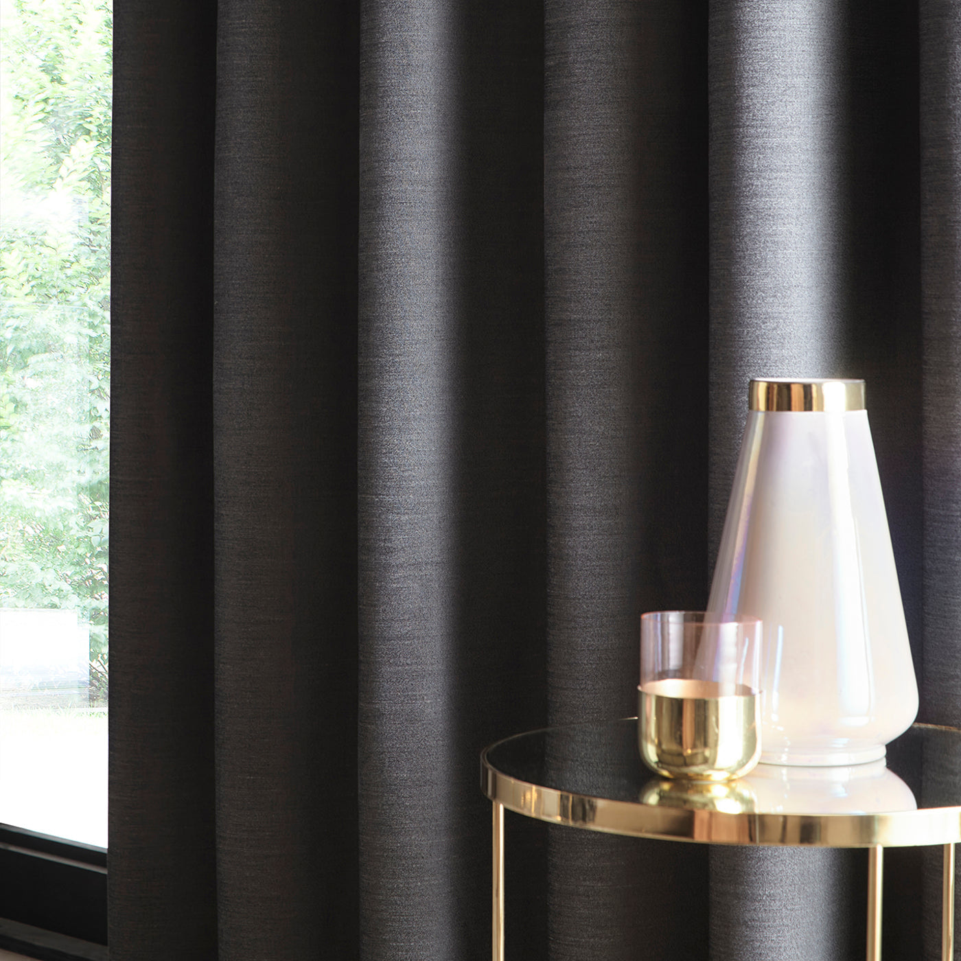 Arezzo Blackout Eyelet Curtains - Charcoal