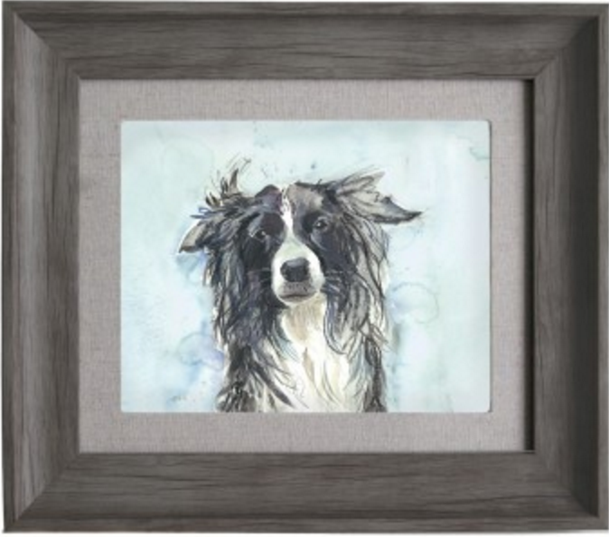 Voyage Maison Collie 38.6 X 33.6cm Framed Artwork - Smoke